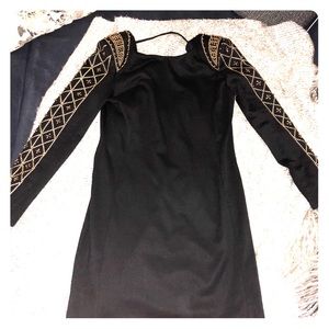 Black & gold short dress